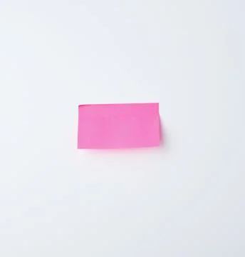Pink rectangular sticker on a white background 스톡 사진