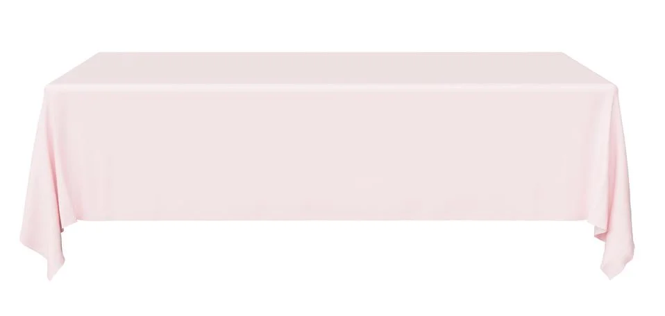 Pink rectangular tablecloth front view Stock Illustration