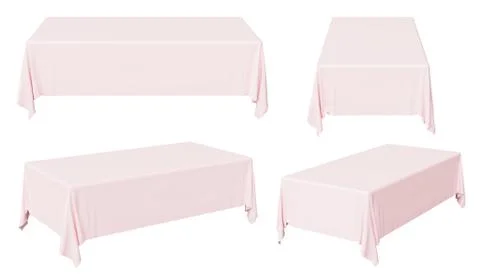 Pink rectangular tablecloth set Stock Illustration