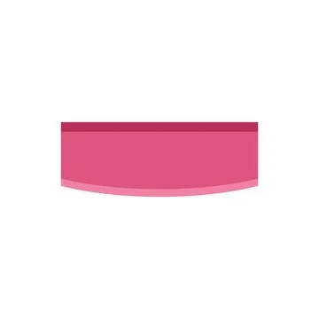 Pink rectangular title ribbon with curved bottom border Stock Illustration