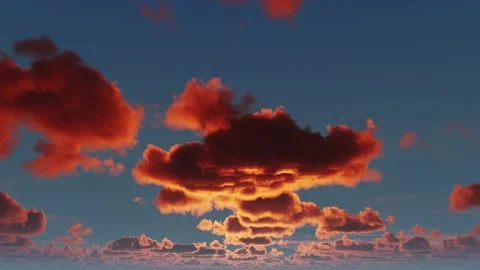 Pink-red clouds during a beautiful sunset. Video stock 229788055