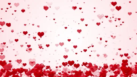Pink red floating hearts background soft white space, romantic love particles, g Stock Footage 340415599