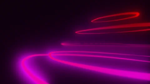 Pink red gradient luminous energetic 3d circles. cyberspace. Video stock 278255135