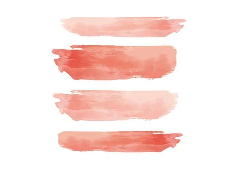 Pink Red Paint Brushes Collection Stock Illustration