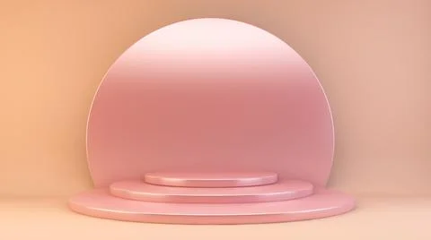 Pink reflective podium Illustrazione stock
