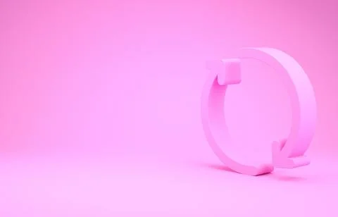 Pink Refresh icon isolated on pink background. Reload symbol. Rotation arrows Stock Illustration