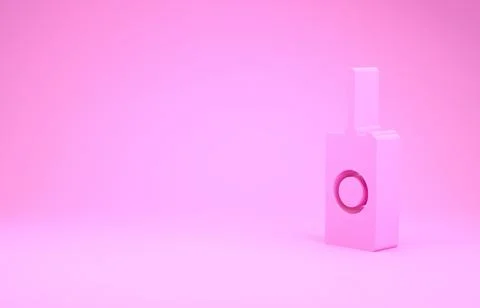 Pink Remote control icon isolated on pink background. Minimalism concept. 3d  스톡 일러스트