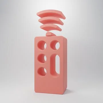 Pink Remote control icon isolated on pink background. Minimalism concept. 3.. Illustrazione stock