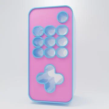 Pink Remote control icon isolated on grey background. Minimalism concept. 3.. Stockfoto's