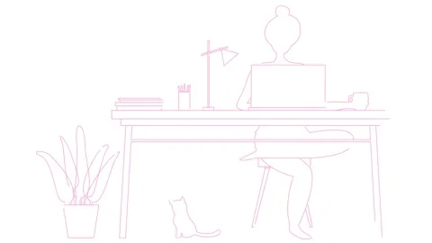 Pink remote work white Video stock 269123883