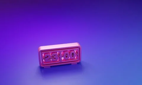 Pink Retro flip clock icon isolated on purple-blue background. Wall flap cl.. Stock Illustration