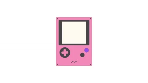 Pink Retro Handheld Console Animation on White Background Видео 346618355
