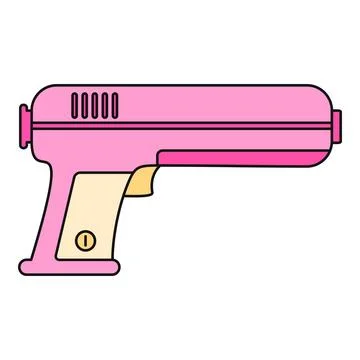 Pink retro sci fi ray gun pistol illustration Stock Illustration