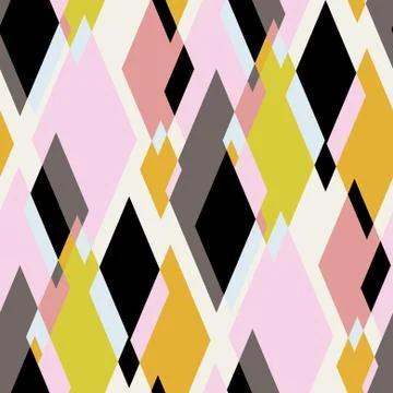 Pink Rhombus vector seamless pattern Stock Illustration