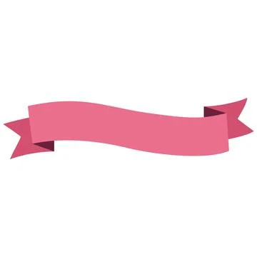 Pink Ribbon Banner Flat Vector Illustration イラスト素材