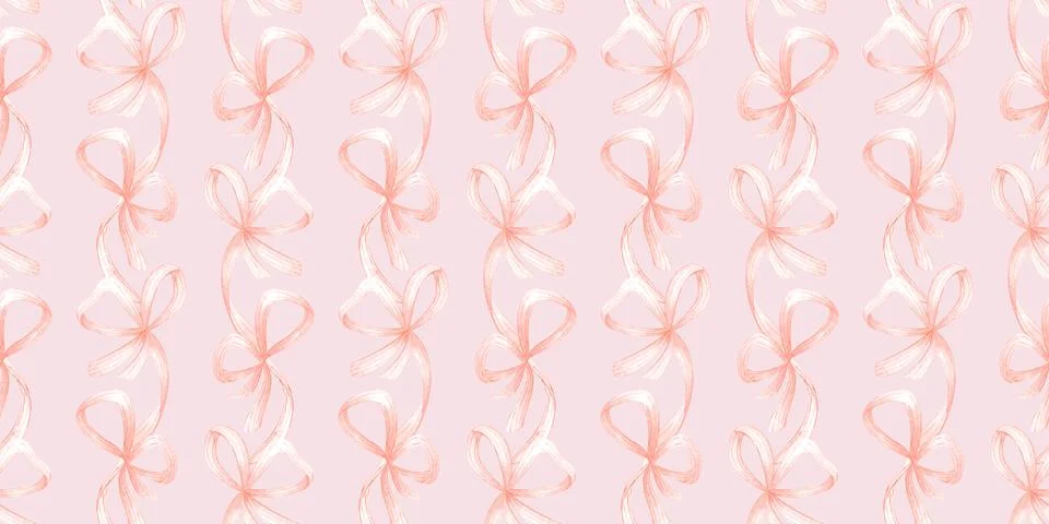 Pink ribbon bow pattern Stock Illustration