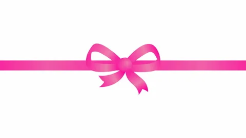 Pink ribbon with a bow white Stock Footage 221833304