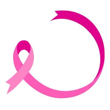 Pink ribbon in circle shape. Breast Cancer Awareness Month. Stock Illustration