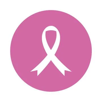 Pink Ribbon Flat Icon Stock Illustration