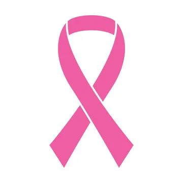 Pink ribbon flat icon vector breast cancer awareness for graphic design, logo 스톡 일러스트