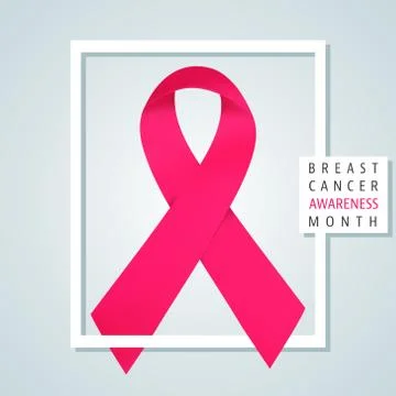 Pink ribbon with frame Stock Illustration