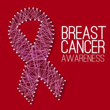 Pink ribbon of thread Illustrazione stock