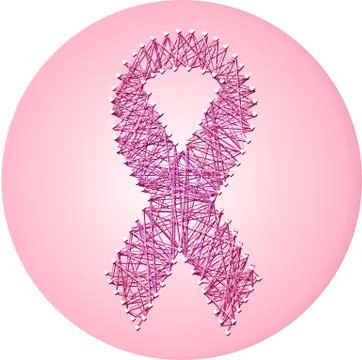 Pink ribbon of thread Stock Illustration