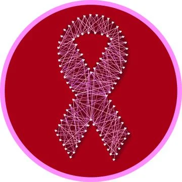 Pink ribbon of thread Stock Illustration