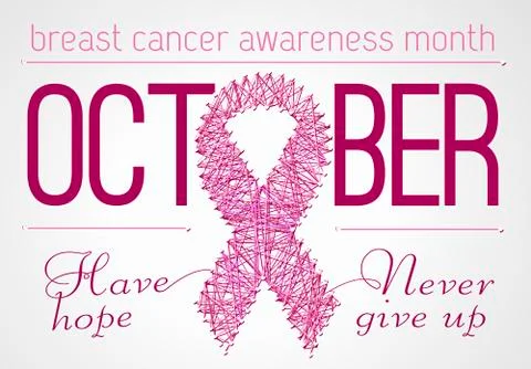 Pink ribbon of thread  Stock Illustration