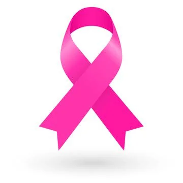 Pink ribbon on white background. Stock Illustration