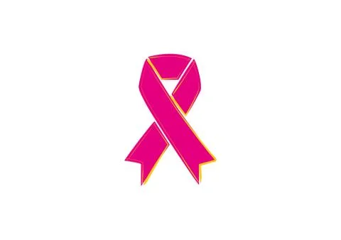 Pink ribbon on a white background in vector illustration Stock Illustration