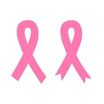 Pink ribbons set isolated on white background Stock Illustration