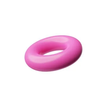 Pink ring torus 3D model vector icon, round geometric shape, render volumetric Stockillustratie