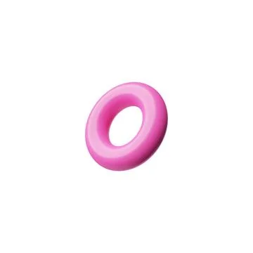 Pink ring torus 3D model vector icon, geometric round shape, render volumetric Illustrazione stock