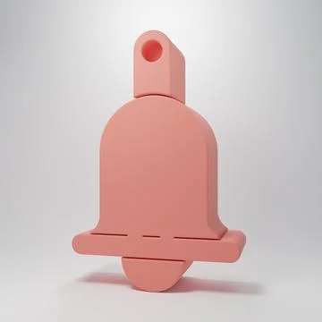 Pink Ringing bell icon isolated on pink background. Alarm symbol, service b.. Stock Illustration