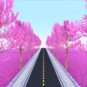 Pink road. Stock Illustration
