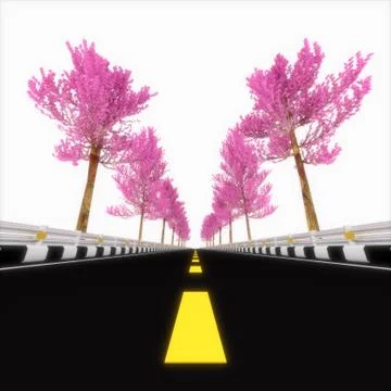 Pink road. Illustrazione stock