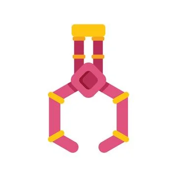 Pink robotic arm holding an object with two claws イラスト素材