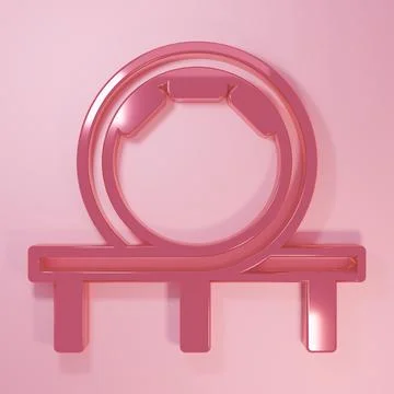 Pink Roller coaster icon isolated on pink background. Amusement park. Child.. Stock Illustration