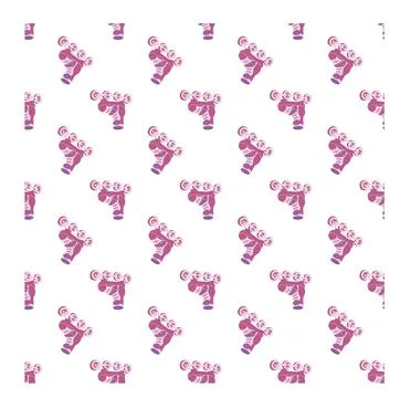 Pink roller skates. Simple seamless pattern. Vector illustration. Stock Illustration