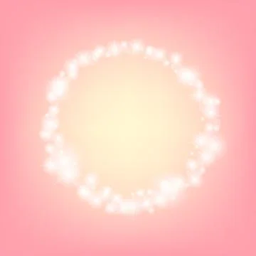 Pink romantic abstrack sparkling circle frame background Stock Illustration