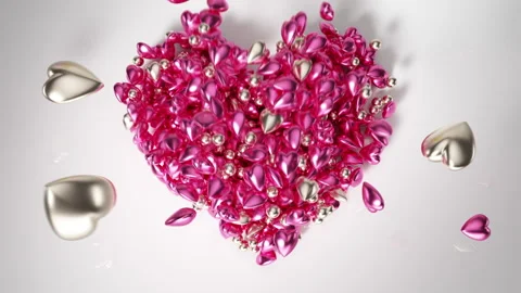Pink Romantic Hearths Background Stock Footage 231612761