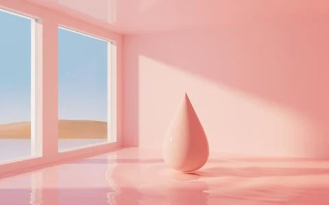 A pink room, 3d rendering. Stock Illustration
