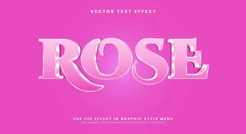 Pink Rose 3D editable text effect Template Stock Illustration