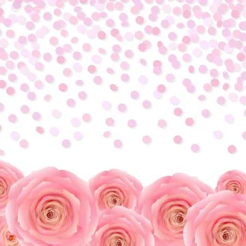 Pink rose with confetti Stock-Illustration