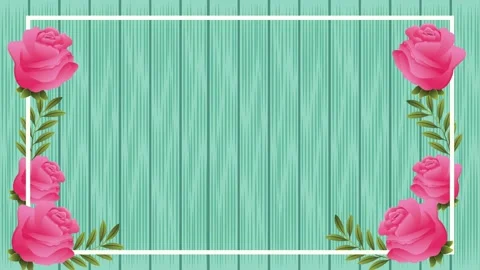 Pink rose flower frame animation on wooden background for greeting cards or.. Stock Footage 338401766