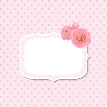 Pink rose label Stock Illustration