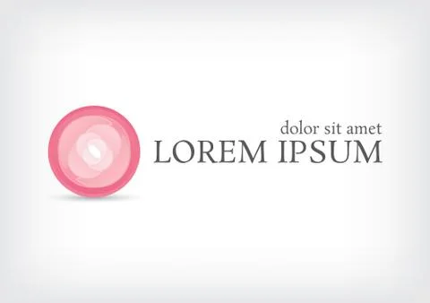 Pink rose layer circle logo design template Stock Illustration