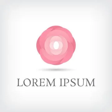 Pink rose layer circle logo Stock Illustration