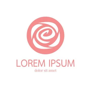 Pink rose logo design template Stock Illustration